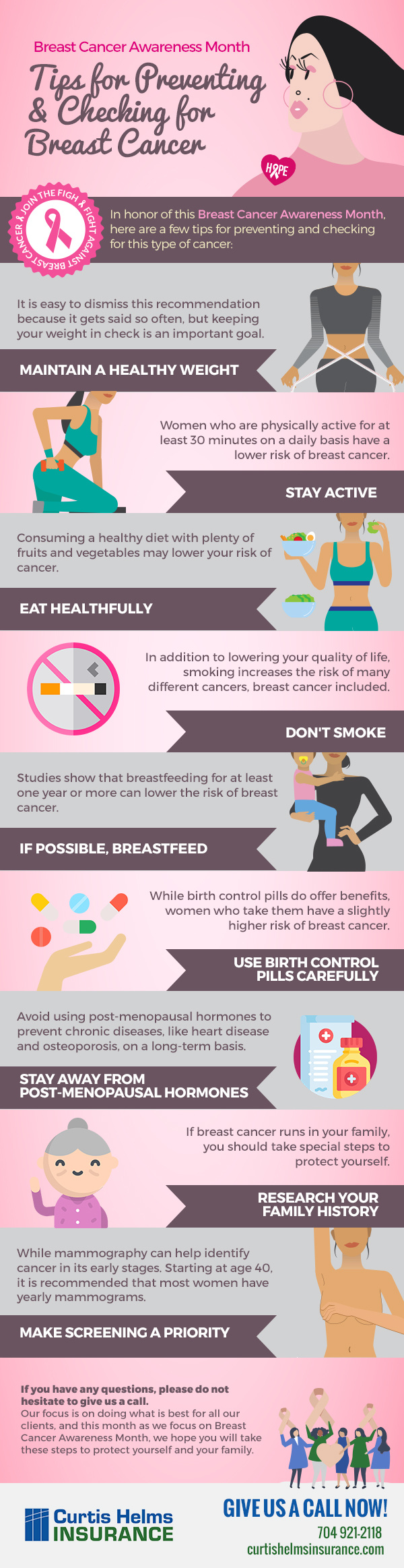 Breast Cancer Awareness Month: Tips for Preventing & Checking for Breast Cancer [infographic]
